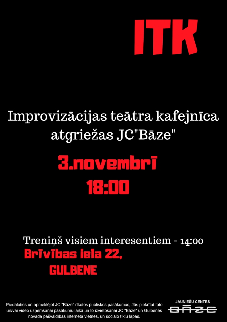 "Bāze" aicina uz Improvizācijas teātra kafejnīcu