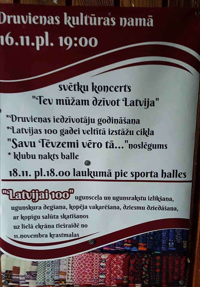 Druvienā - svētku koncerts un balle