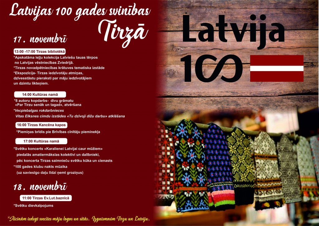 Tirzā - Latvijas simtgades svinību pasākumi