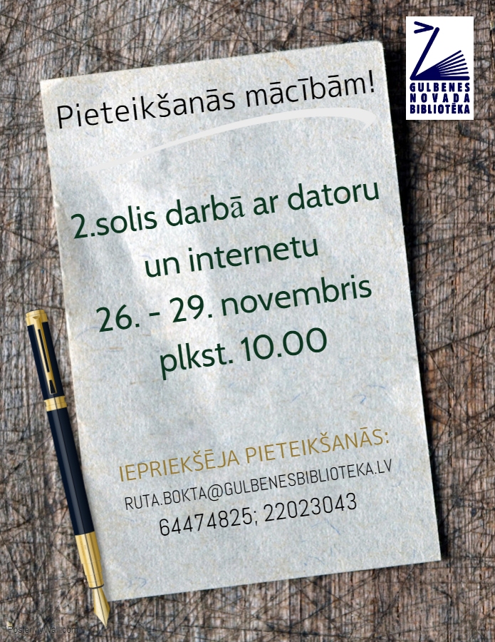 Aicina pieteikties mācībām ar datoru un internetu