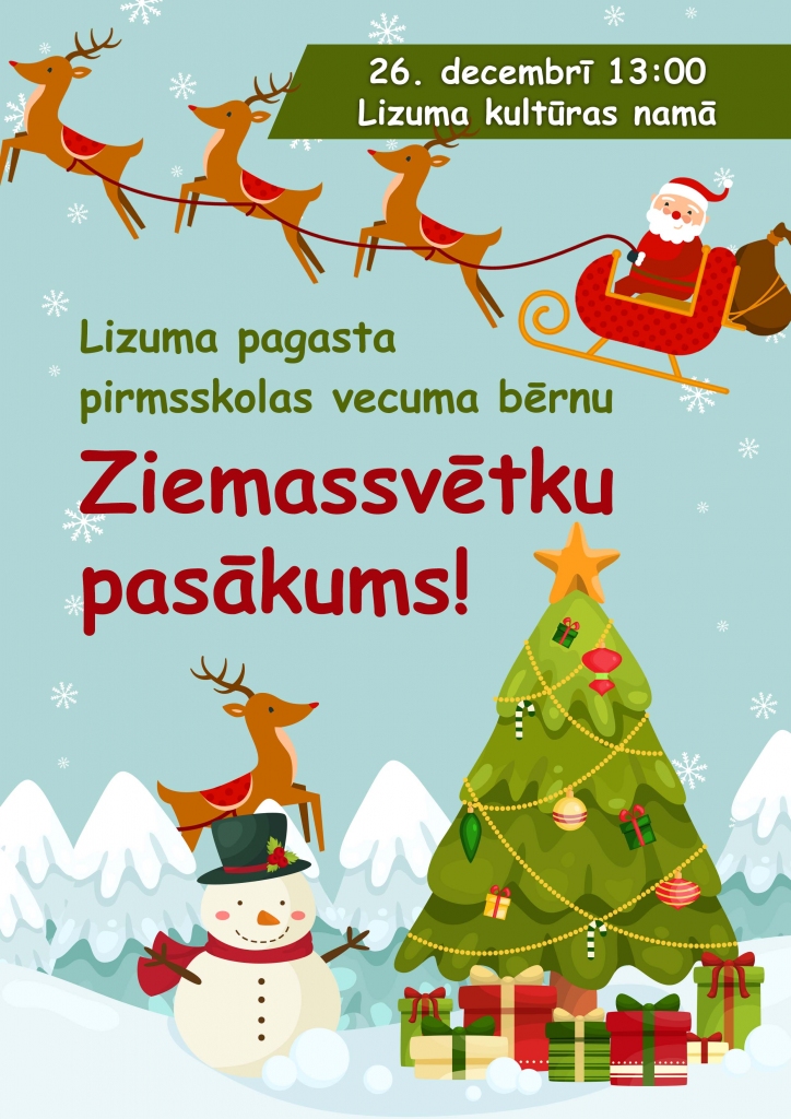 Lizuma pagasta pirmsskolas vecuma bērnu Ziemassvētku pasākums