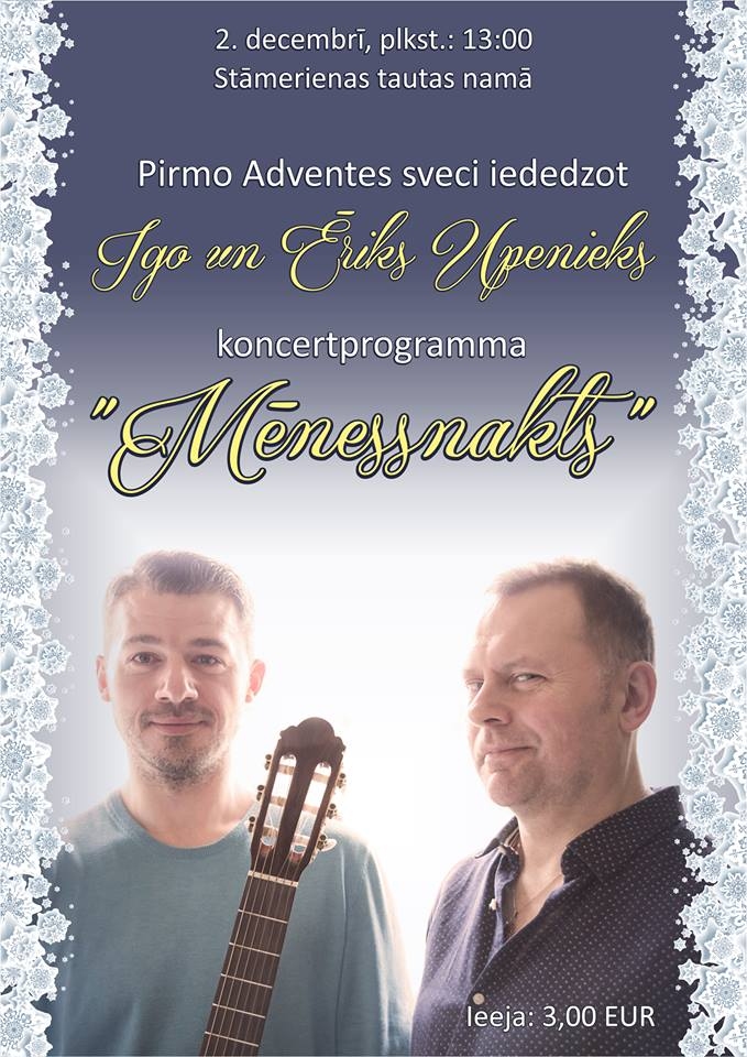 Stāmerienā pirmo sveci Adventes vainagā iedegs kopā ar Igo un Ēriku Upenieku