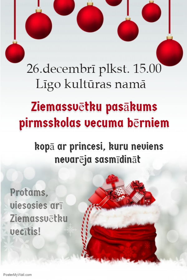 Līgo pagastā - Ziemassvētku pasākums pirmsskolas vecuma bērniem
