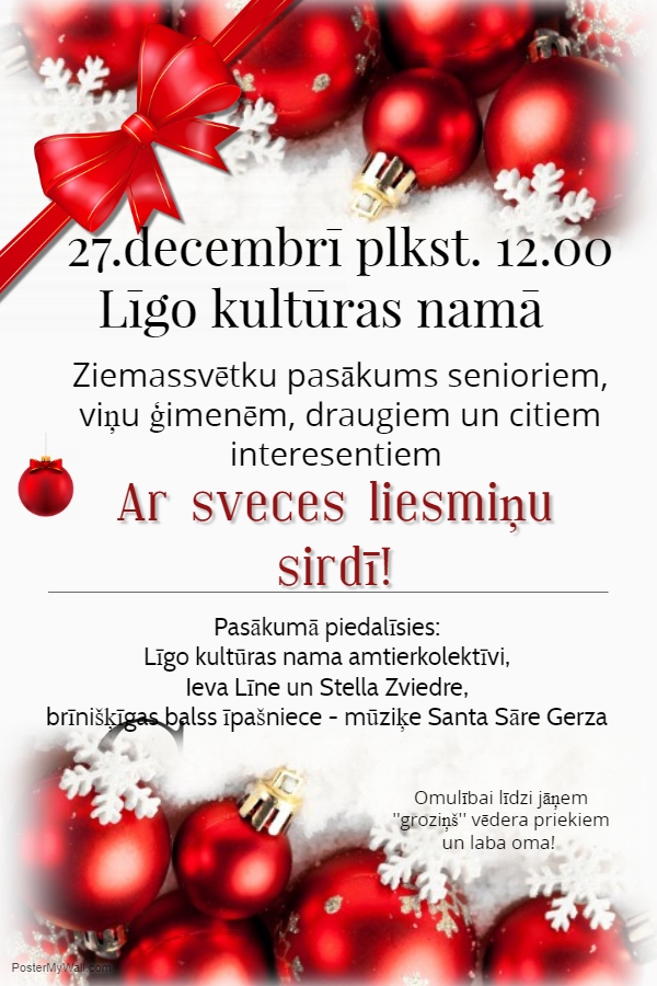 Līgo pagastā - Ziemassvētku pasākums senioriem