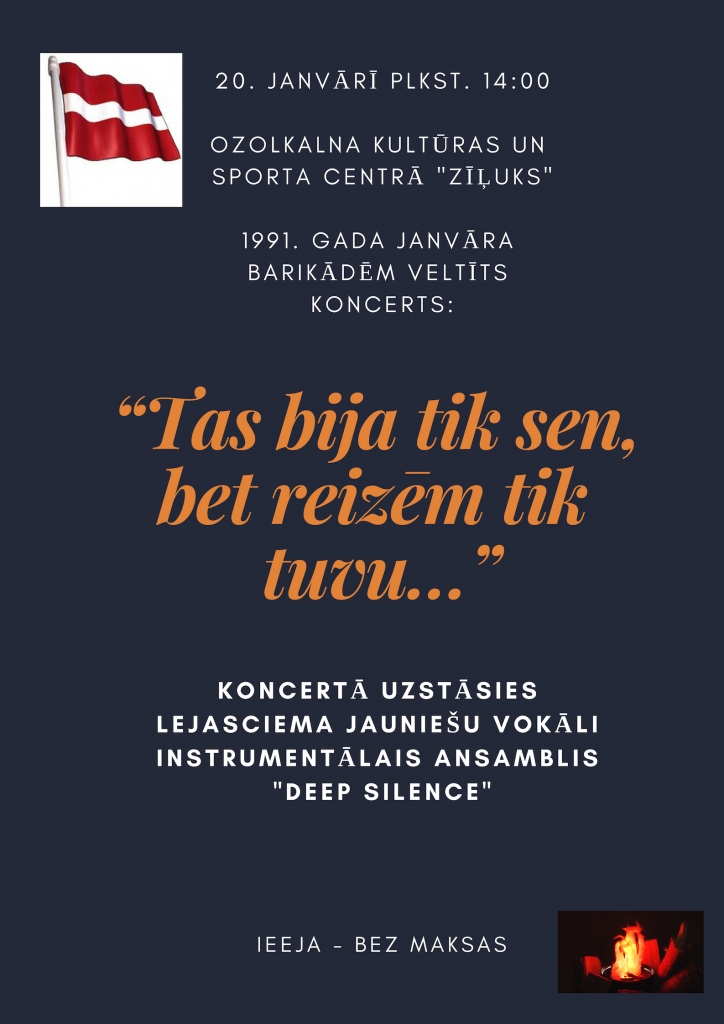 Ozolkalnā - 1991.gada janvāra barikādēm veltīts koncerts