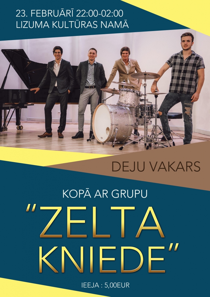 Lizumā - deju vakars kopā ar grupu "Zelta kniede"