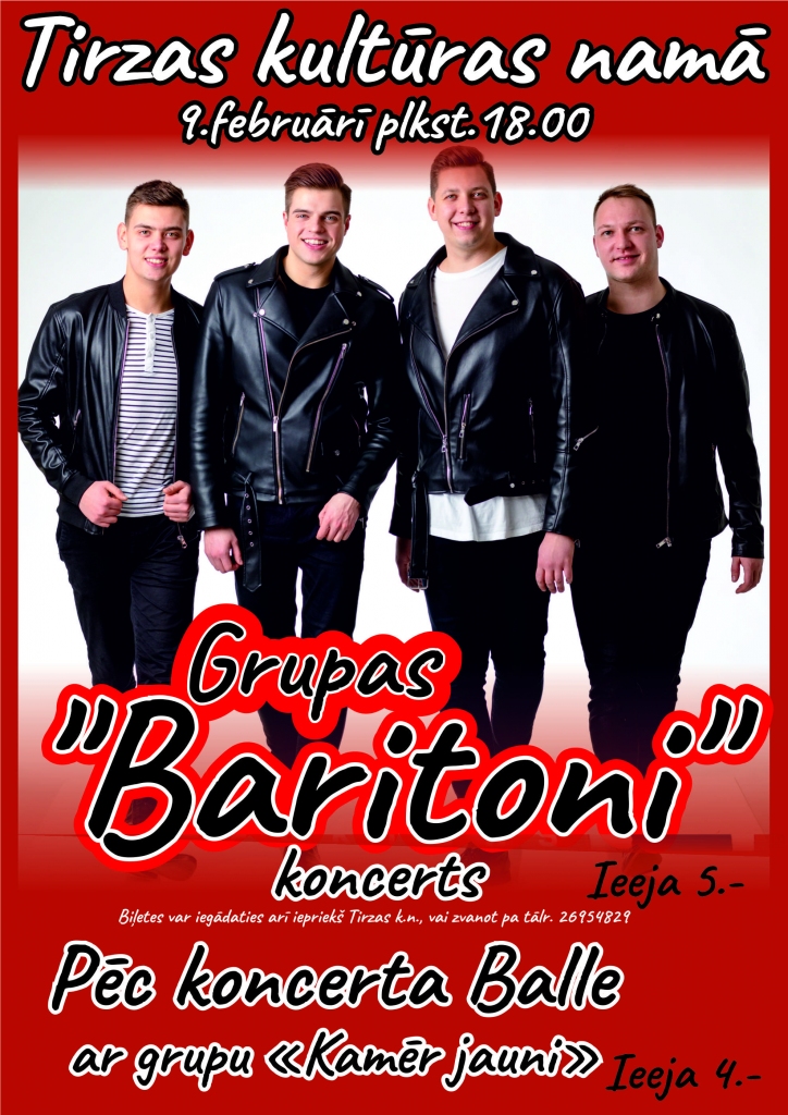 Tirzā - grupas "Baritoni" koncerts un balle