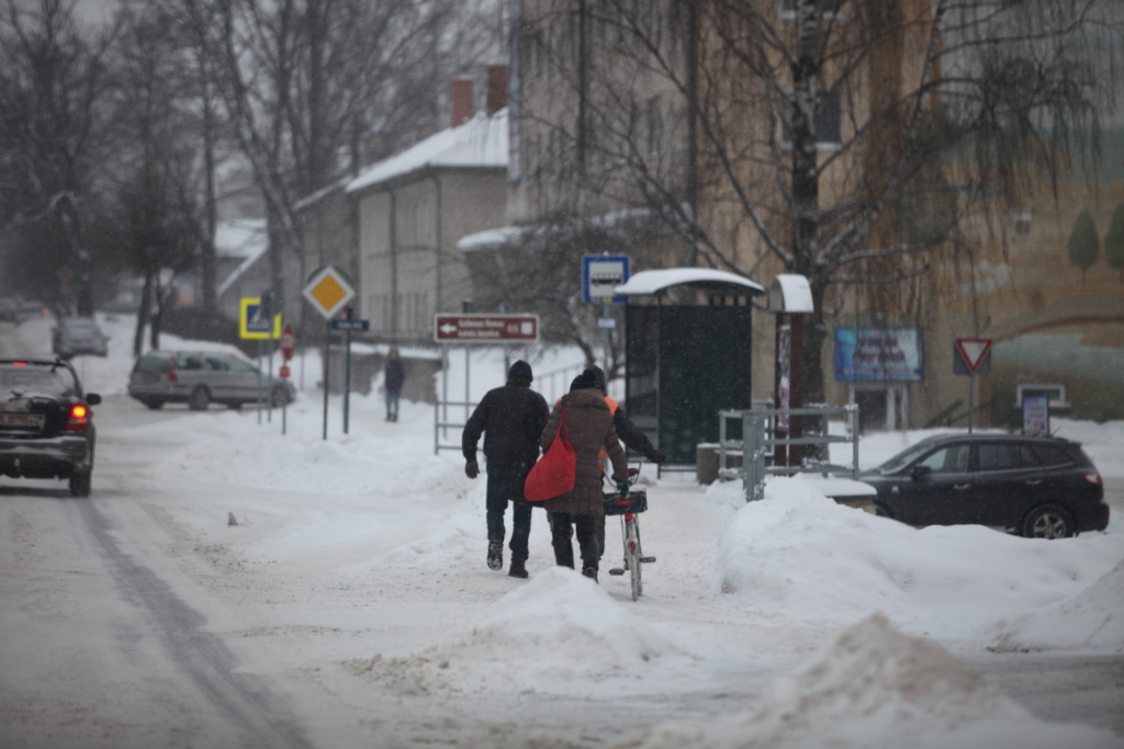 Krīt uz slidenām ielām,  uzkrīt koki, apsaldē rokas