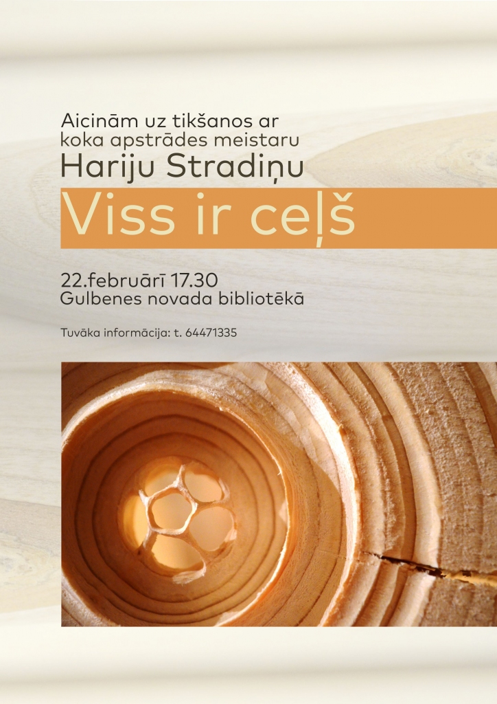 Bibliotēkā - tikšanās ar koka apstrādes meistaru Hariju Stradiņu