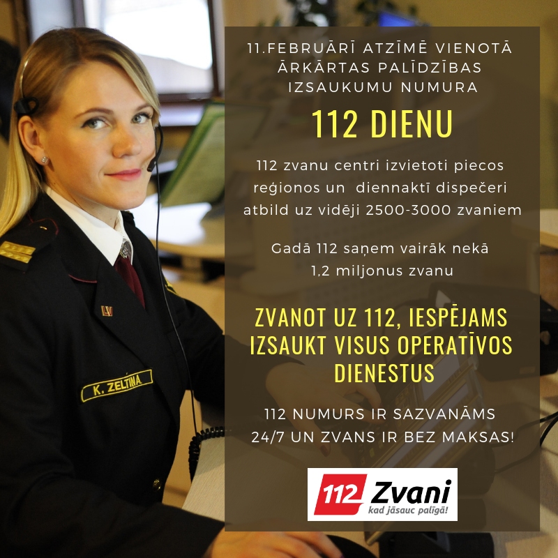 Šodien visā Latvijā tiek atzīmēta 112 diena