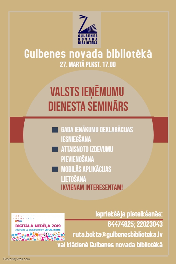 Bibliotēkā - Valsts ieņēmumu dienesta seminārs