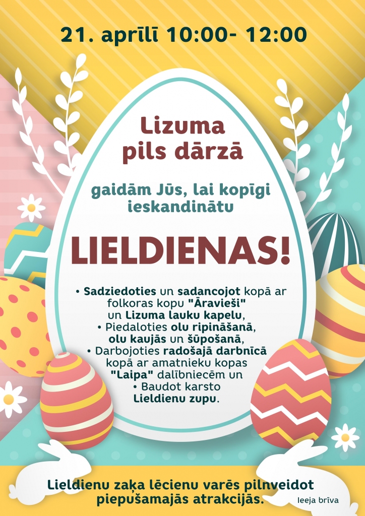 Lizumā kopīgi ieskandinās Lieldienas