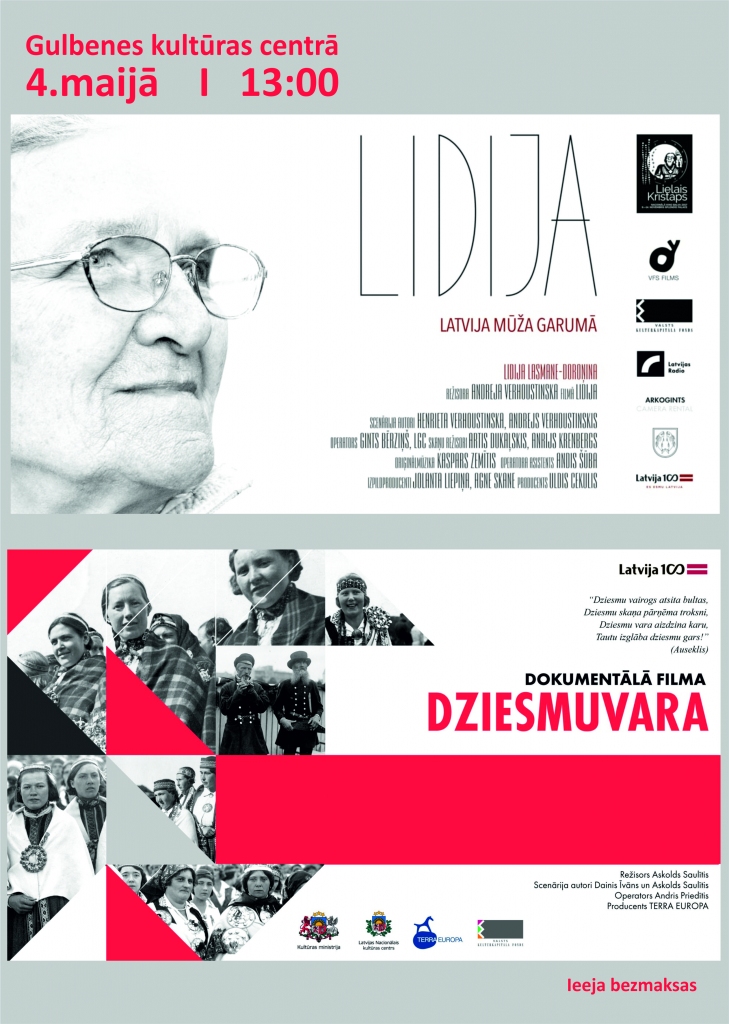 Dokumentālā īsmetrāžas filma "Lidija" un "Dziesmuvara"