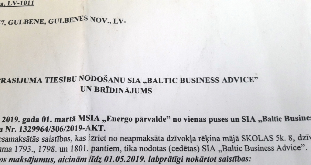 Par sevi atgādina maksātnespējīgā “Energo pārvalde”