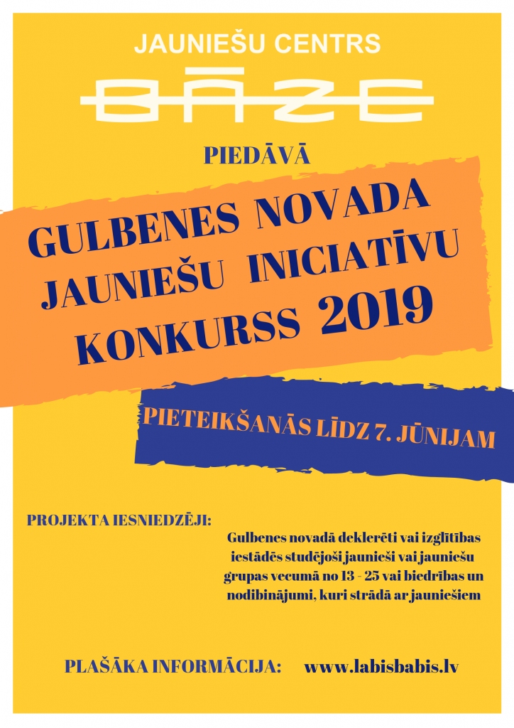 Izsludina Gulbenes novada jauniešu iniciatīvu konkursu