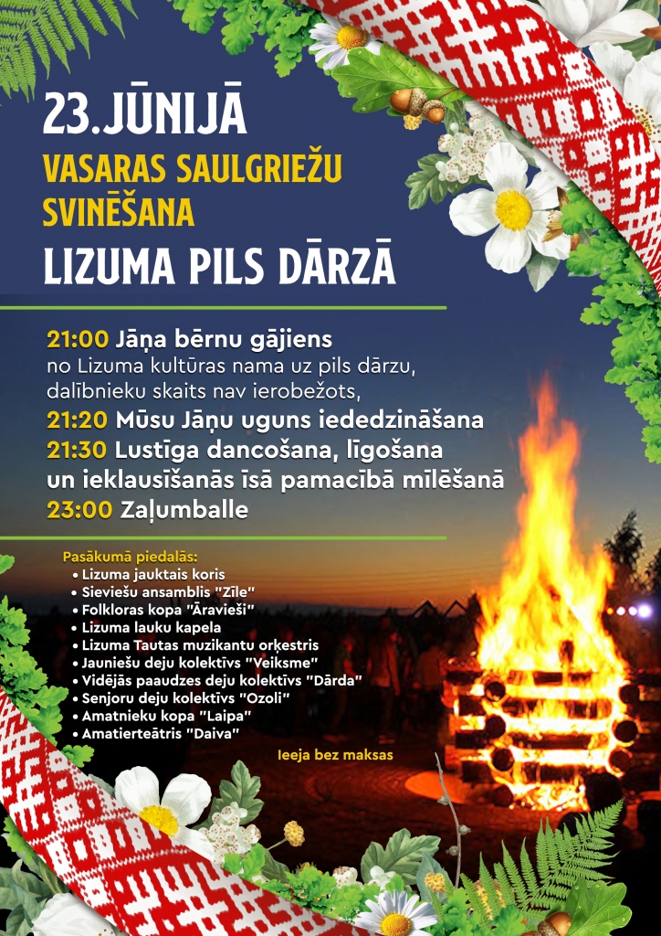 Lizuma pils dārzā - vasaras saulgriežu svinēšana 