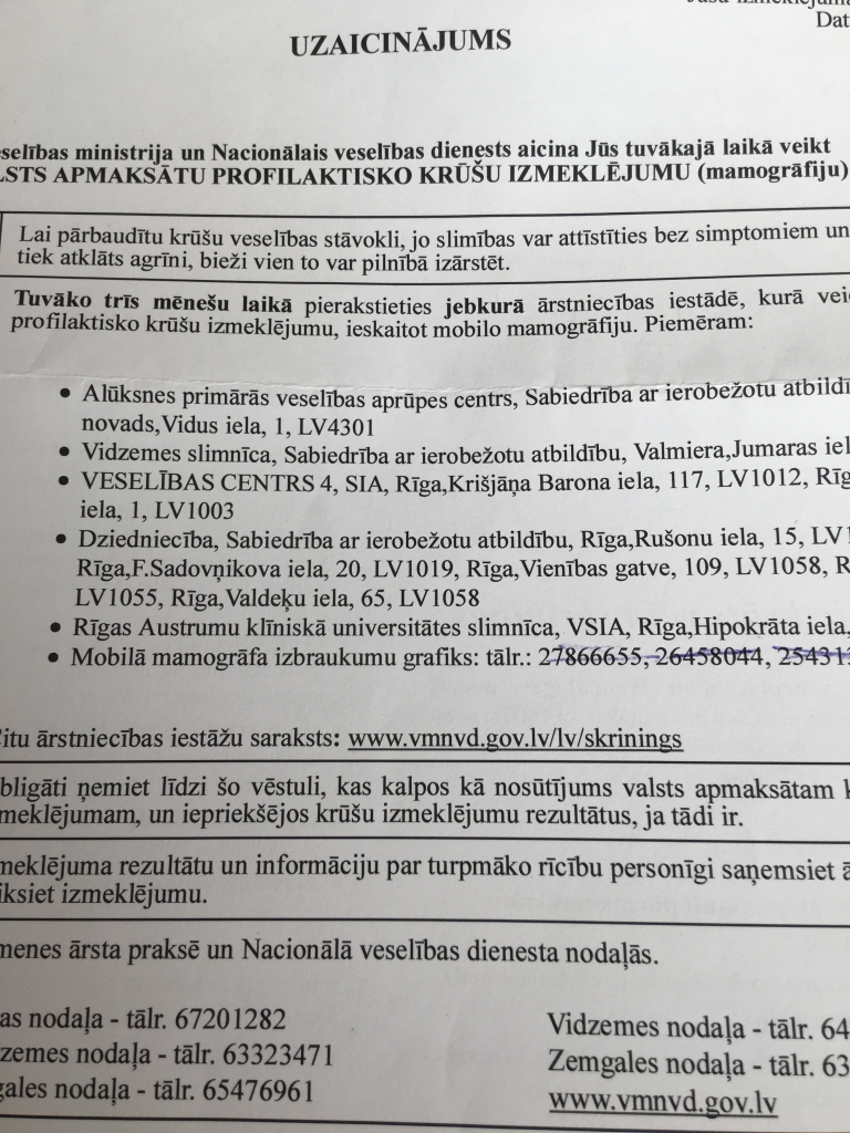 Mobilais mamogrāfs uz Gulbeni vairs nebrauc
