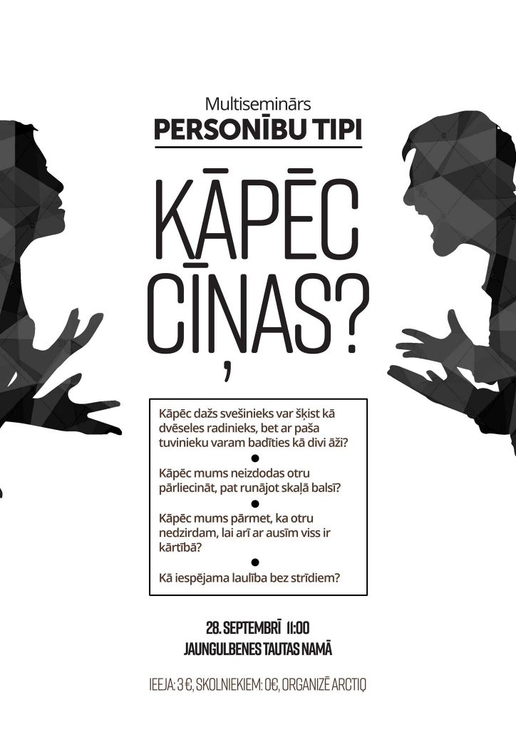 Jaungulbenē aicina uz multisemināru "Personības tipi"