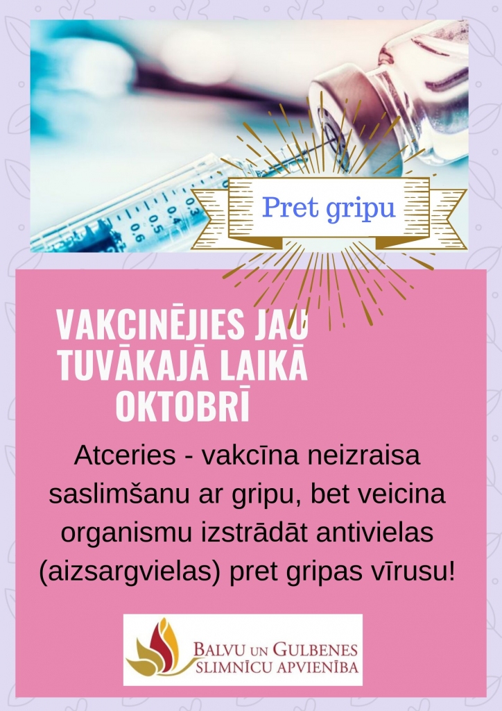 Aicina vakcinēties pret gripu