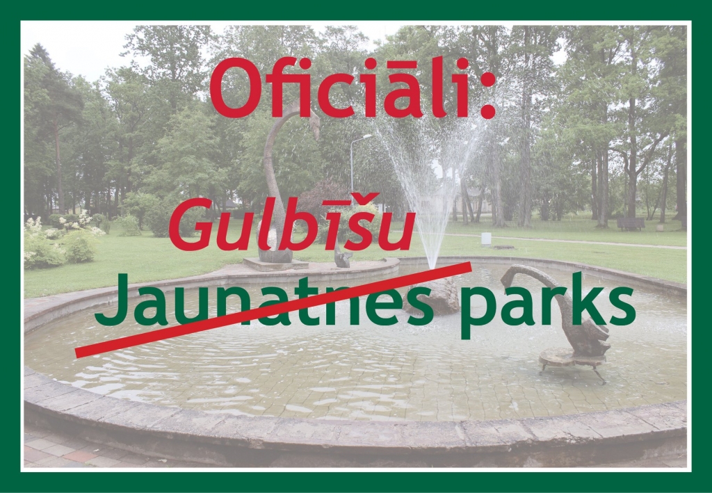 Gulbenes novada pašvaldība oficiāli paziņo par Jaunatnes parka nosaukuma maiņu uz Gulbīšu parks