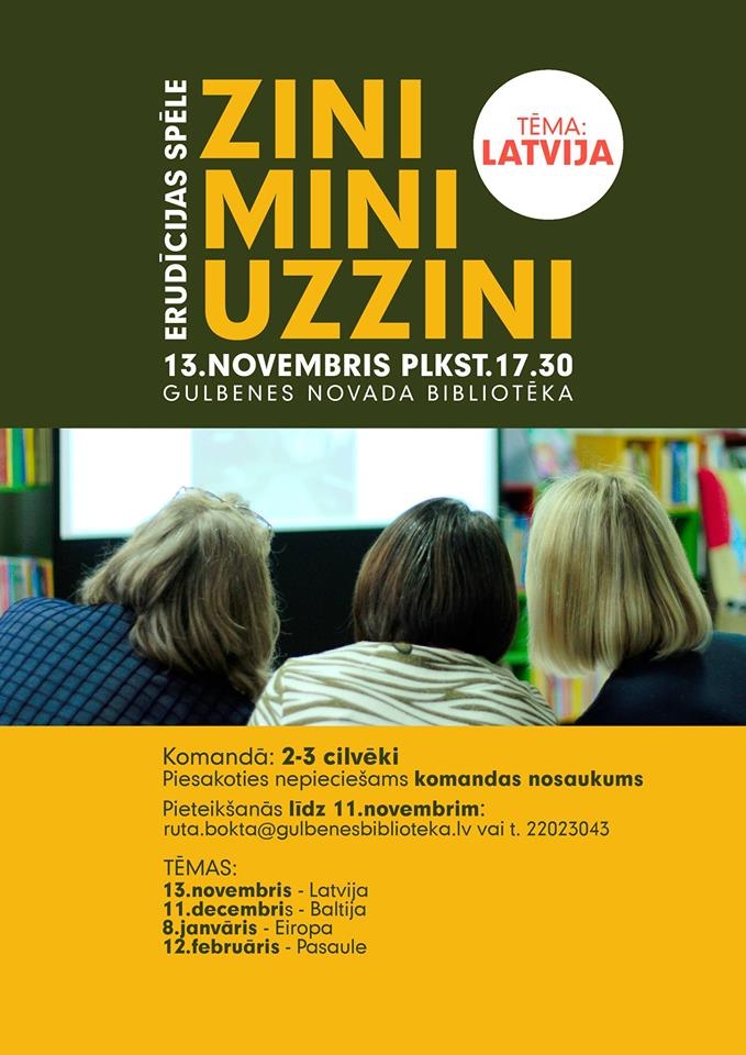 Var pieteikties erudīcijas spēles "Zini, mini, uzzini" otrajai sezonai