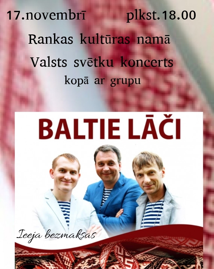 Rankā - svētku koncerts kopā ar grupu "Baltie lāči"