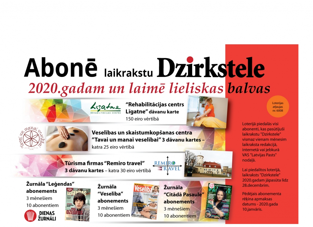 Abonē "Dzirksteli" un laimē!