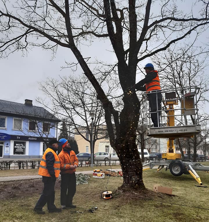 Gulbene rotājas Ziemassvētkiem