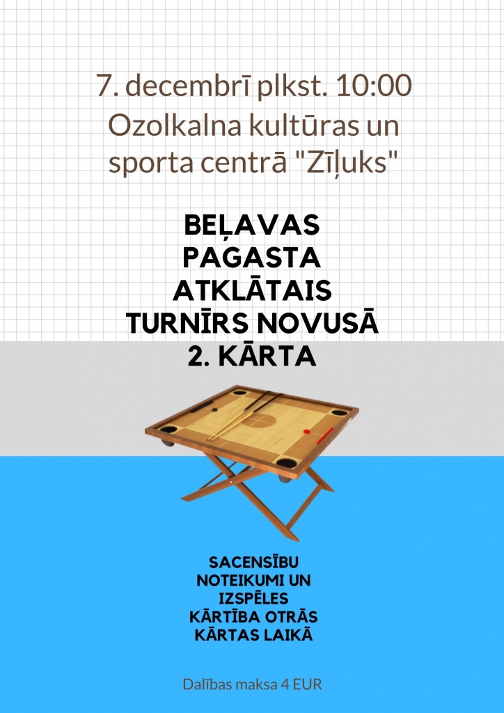 Beļavas pagasta atklātais turnīrs novusā (2.kārta)