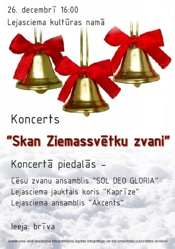 Lejasciemā būs koncerts "Skan Ziemassvētku zvani"