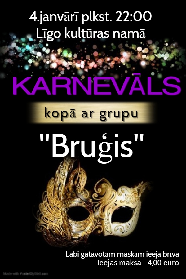 Līgo kultūras namā būs karnevāls