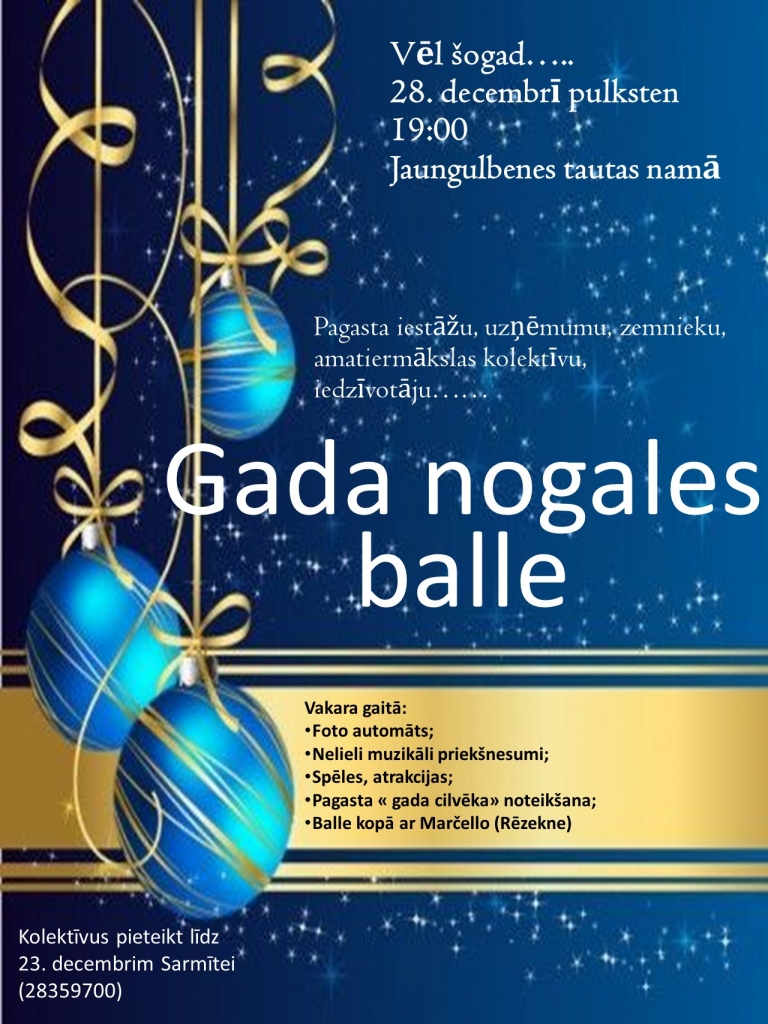 Jaungulbenes tautas namā – Gada nogales balle