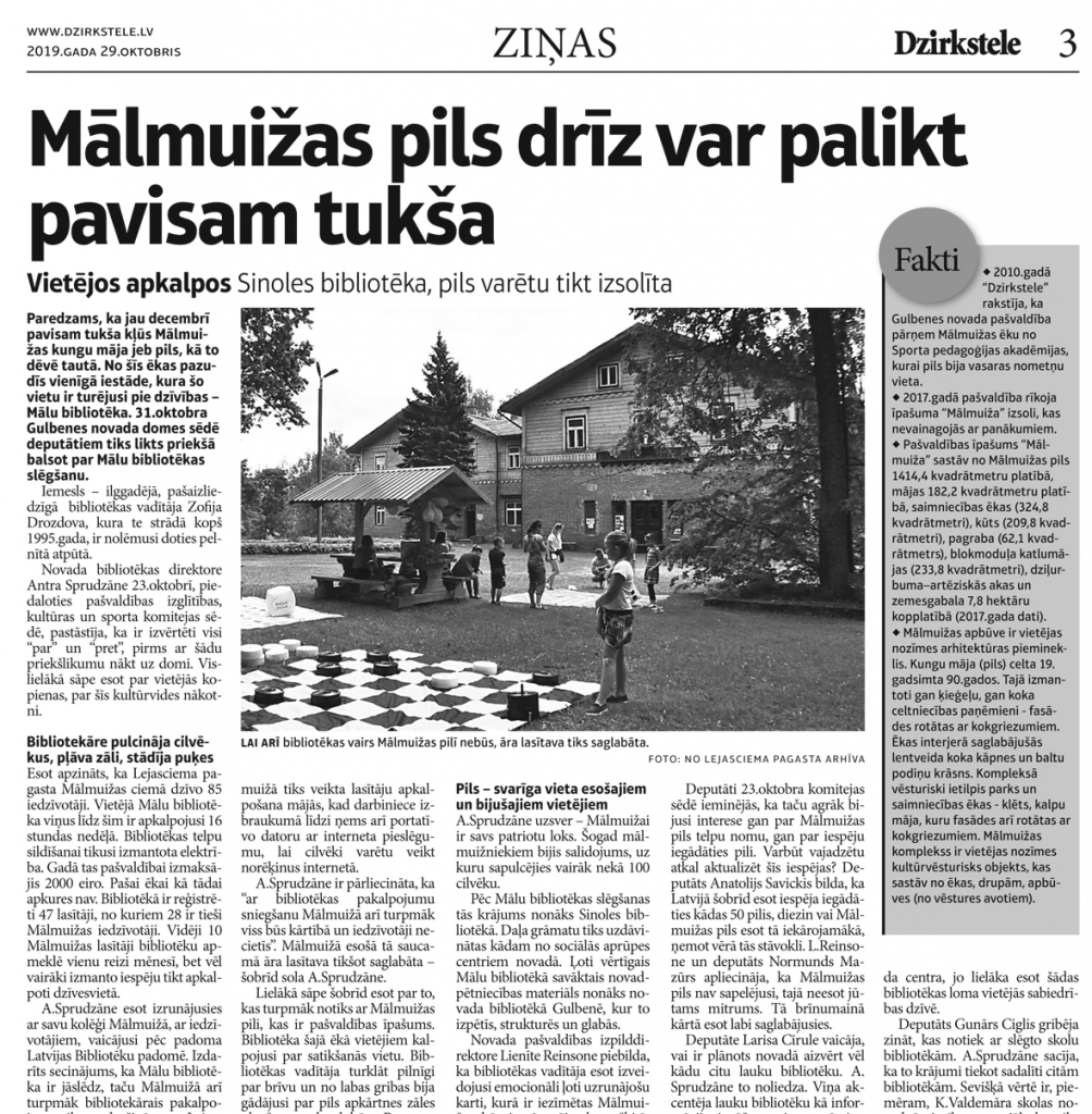 Valstij atdos atpakaļ Mālmuižas pili