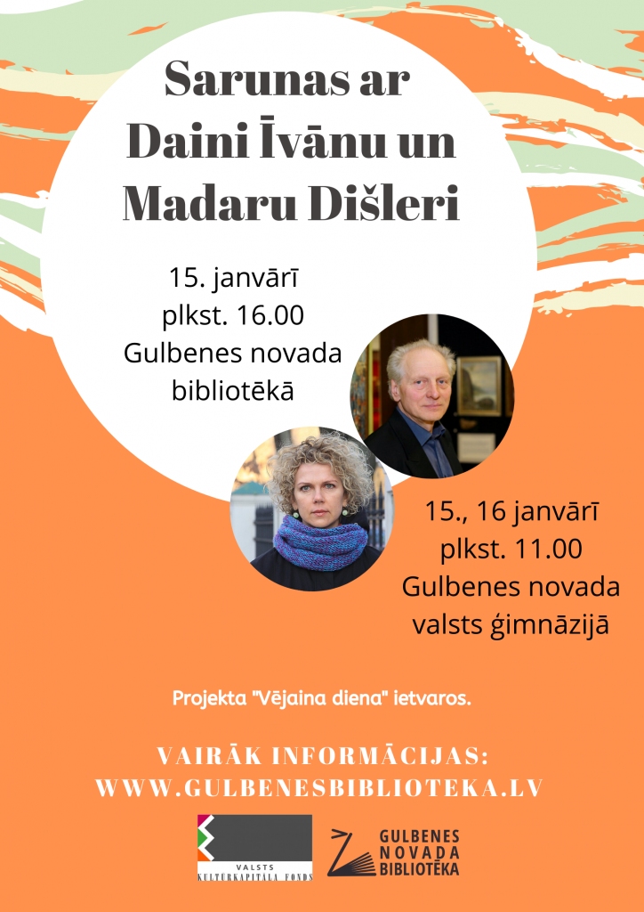 Gulbenes novada bibliotēkā – Dainis Īvāns un Madara Dišlere 