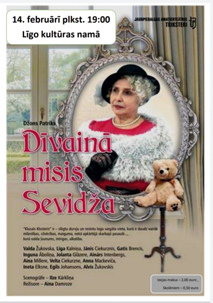 Līgo pagastā  - izrāde "Dīvainā misis Sevidža" 