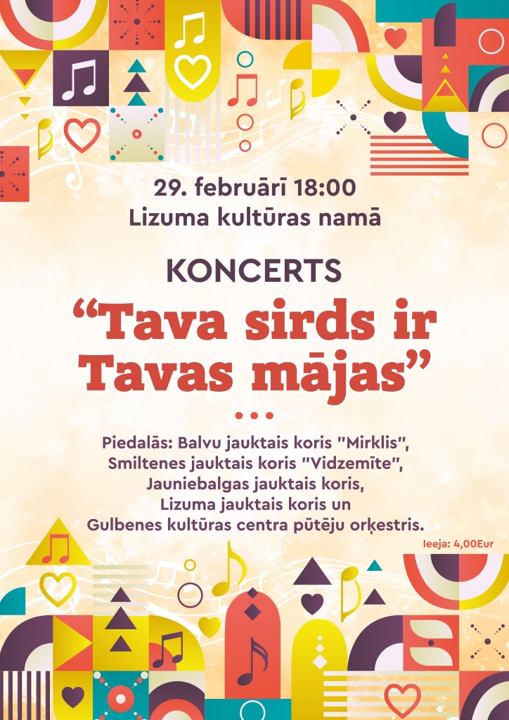 Lizumā - koncerts "Tava sirds ir tavas mājas"