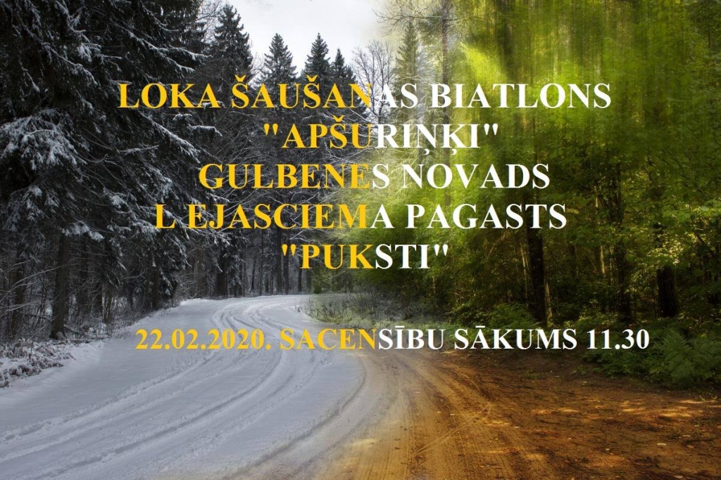 Lejasciema "Pukstos" būs loka šaušanas biatlona sacensības