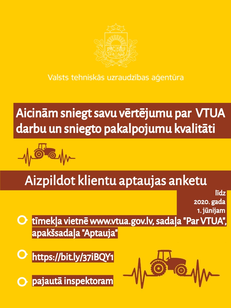 Valsts tehniskās uzraudzības aģentūra aicina izteikt viedokli par aģentūras darbu