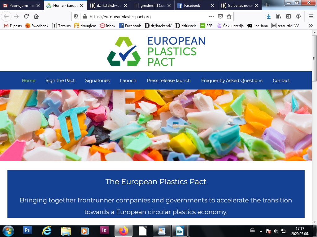 Latvija pievienojas Eiropas plastmasas paktam