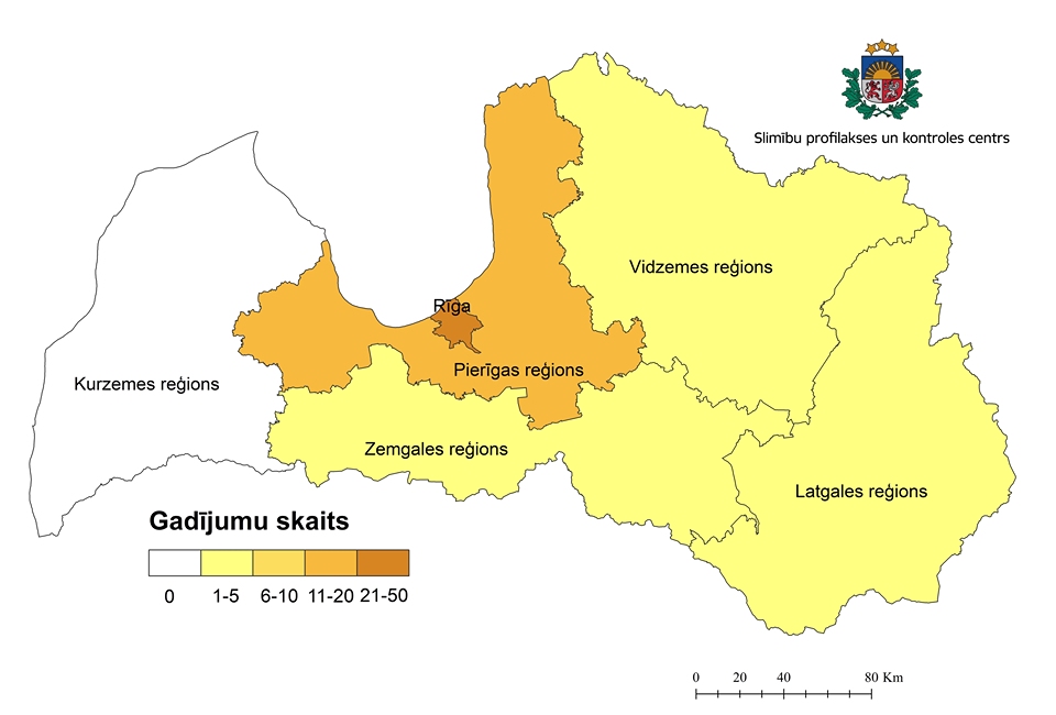 COVID-19 reģistrēts arī Vidzemes reģionā