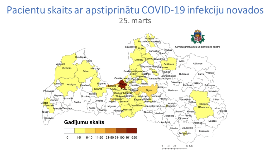 Iepriekšējā diennaktī Latvijā infekcija ar COVID-19 apstiprināta 23 cilvēkiem