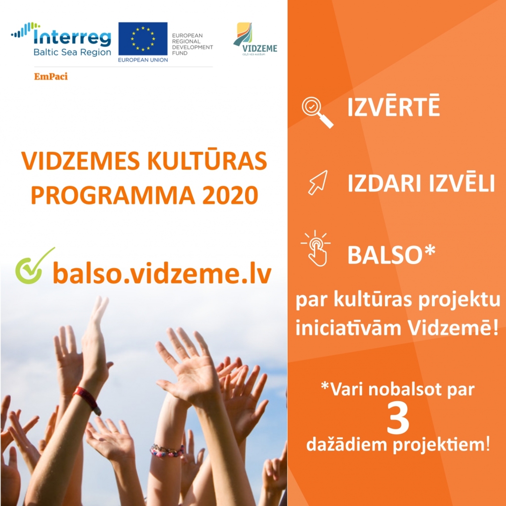 Vēl tikai šodien var nobalsot par kultūras projektiem Gulbenes novadā!