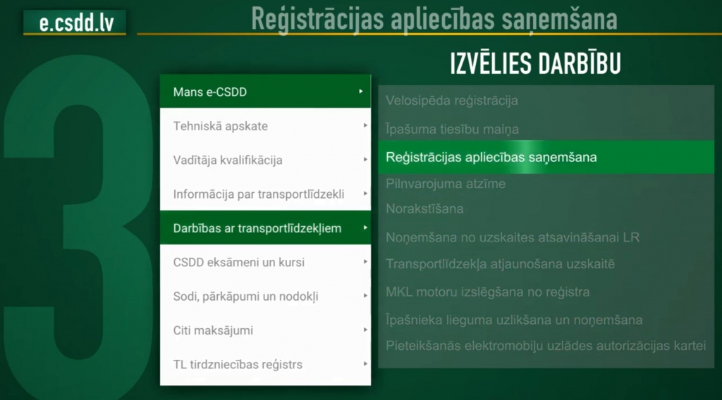 Lai atjaunotu zudušu transportlīdzekļa reģistrācijas apliecību, piesakies e-CSDD