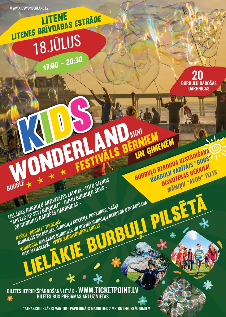 Festivāls bērniem un ģimenēm "Kids wonderland mini bubble"