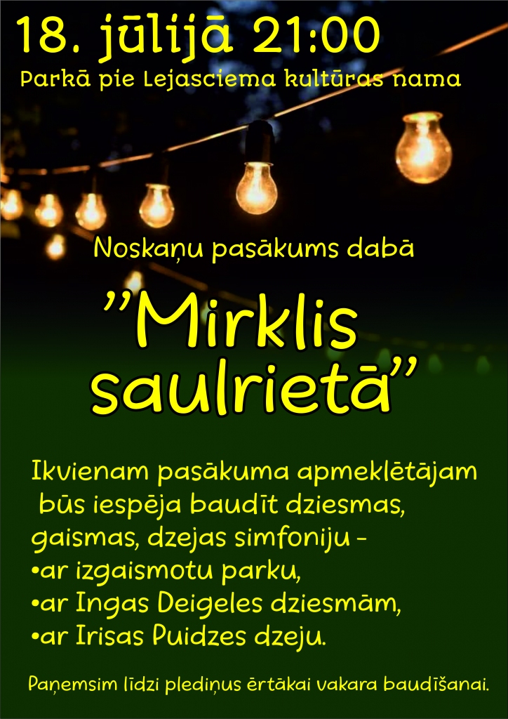 Noskaņu pasākums "Mirklis saulrietā"