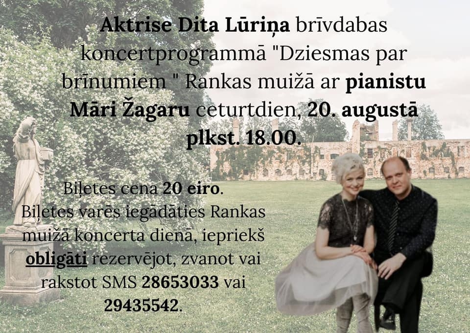 Aktrise Dita Lūriņa un pianists Māris Žagars koncertprogrammā "Dziesmas par brīnumiem"