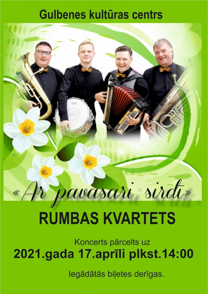 “Rumbas kvarteta” koncerts “Ar pavasari sirdī”