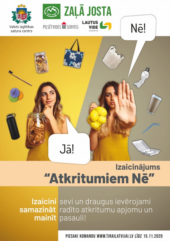 Izaicinājums skolēniem - “Atkritumiem NĒ!” 