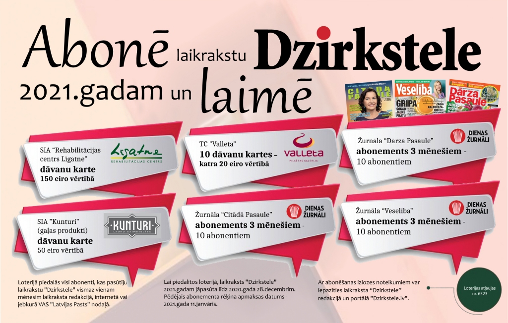 Abonē "Dzirksteli" un laimē! 