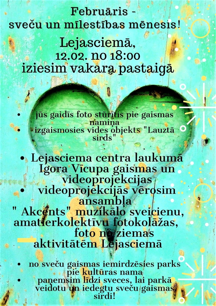 Videoprojekcijas, gaismas rotaļas un fotostūrītis